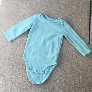 Carters 12 month long sleeve onesie mint green